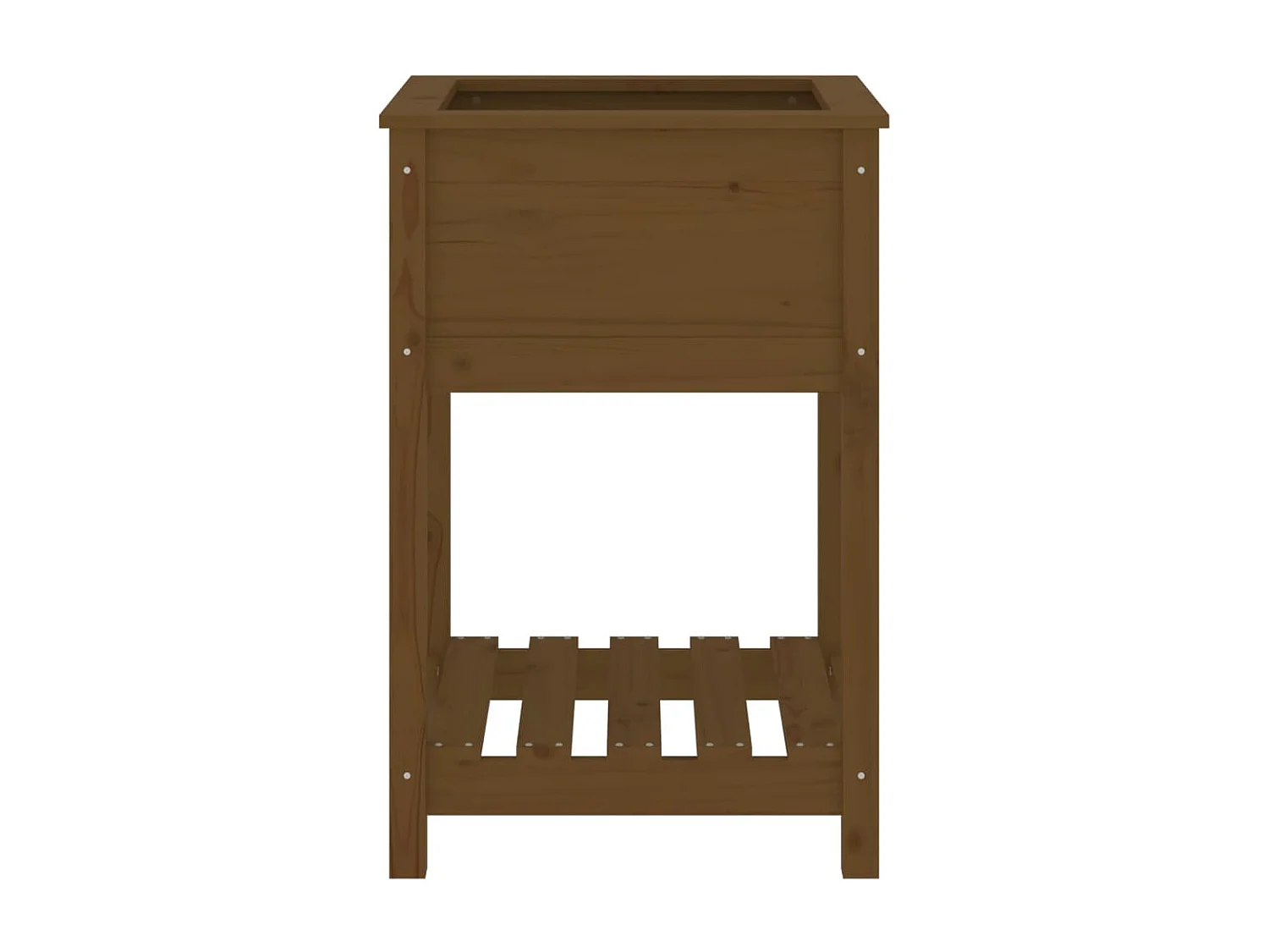 Jardinière avec étagère Marron miel 54x54x81 cm Bois de pin BE6337