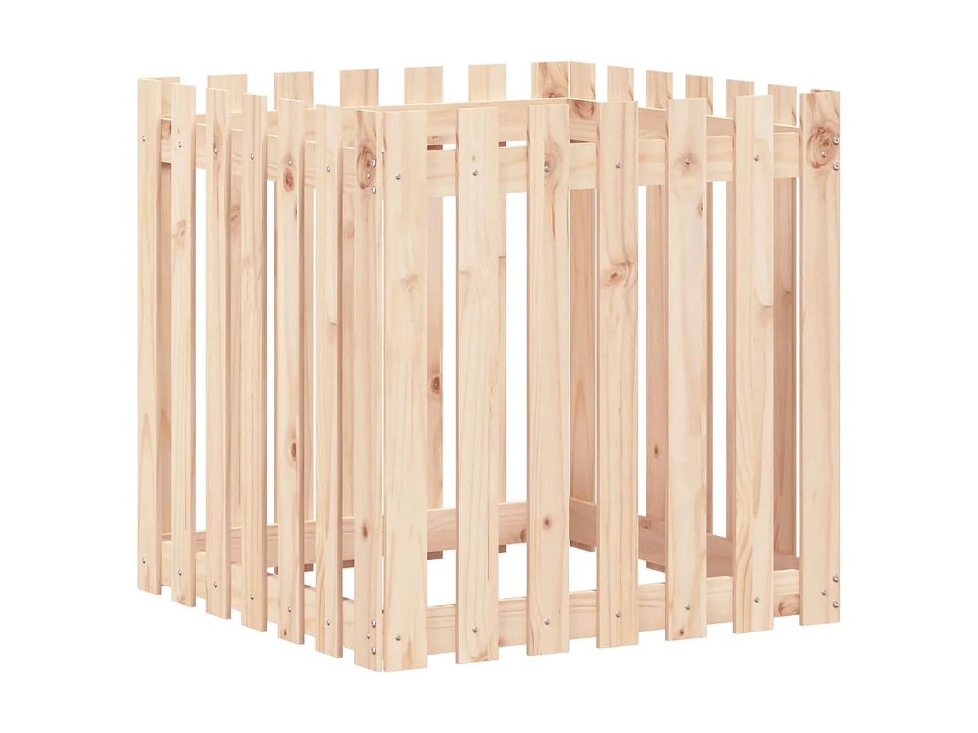 Vaso de jardim c/ design de cerca 70x70x70 cm pinho maciço PT772754