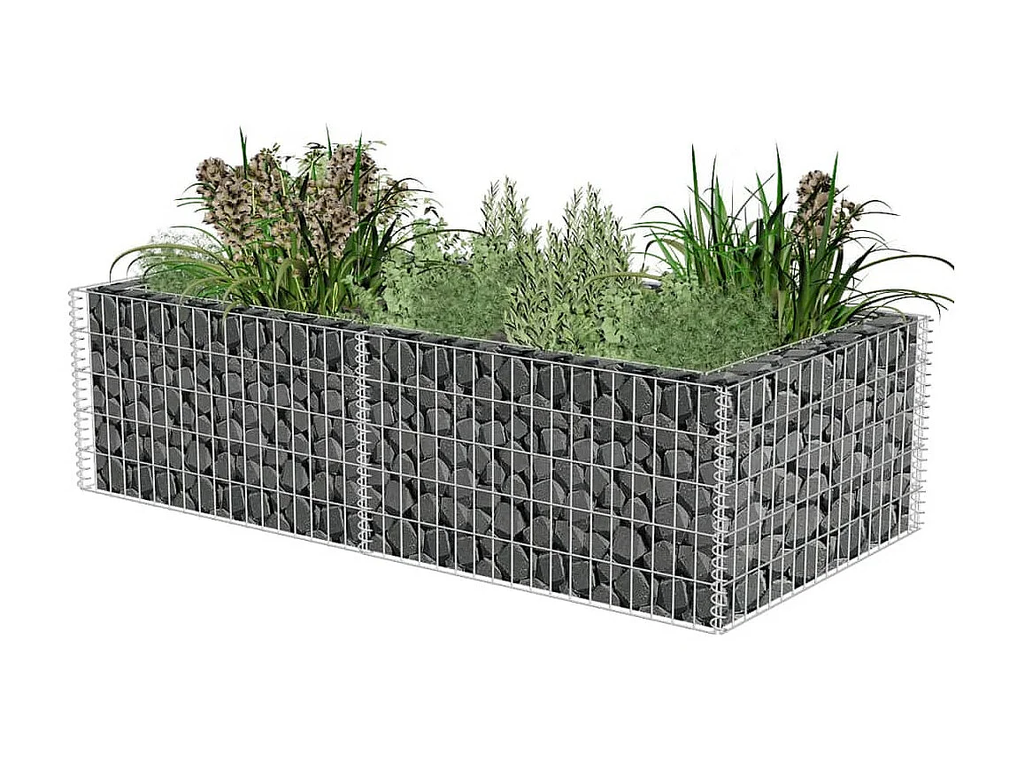 Gabião para plantas em aço galvanizado 180x90x50 cm PT413426