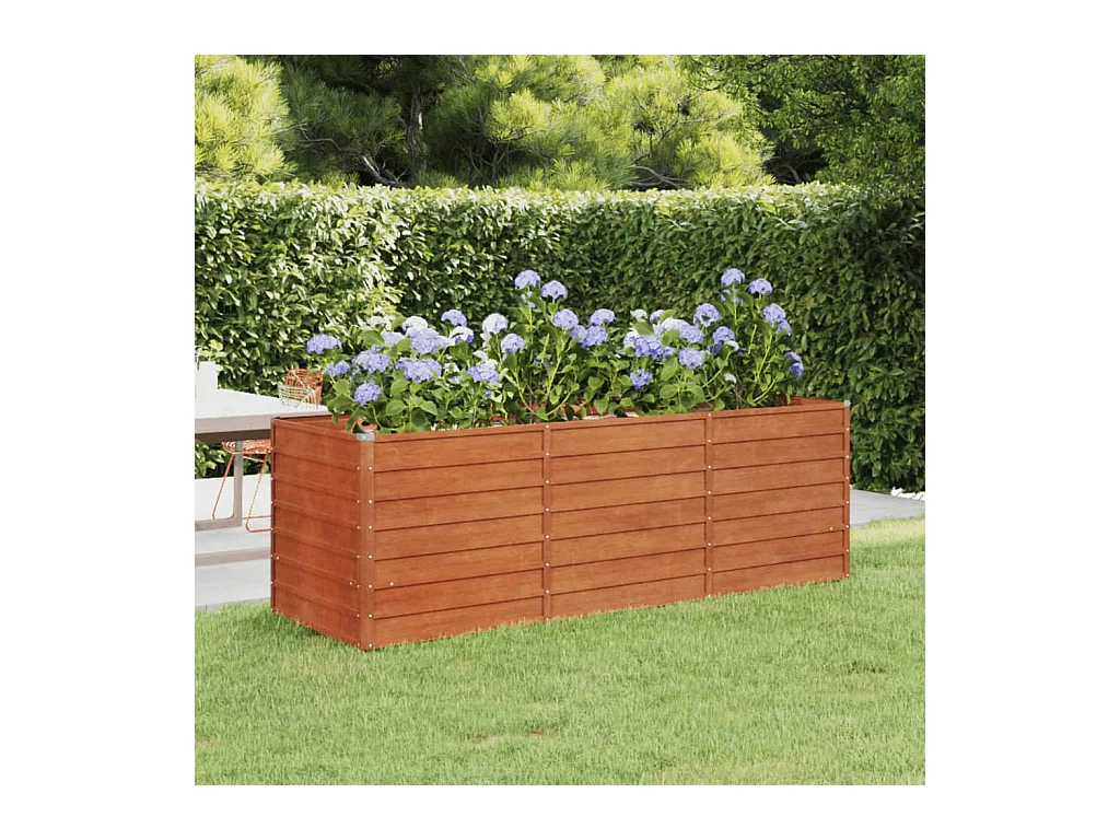 Jardinera oxidado de acero corten 240x80x77 cm ES19208