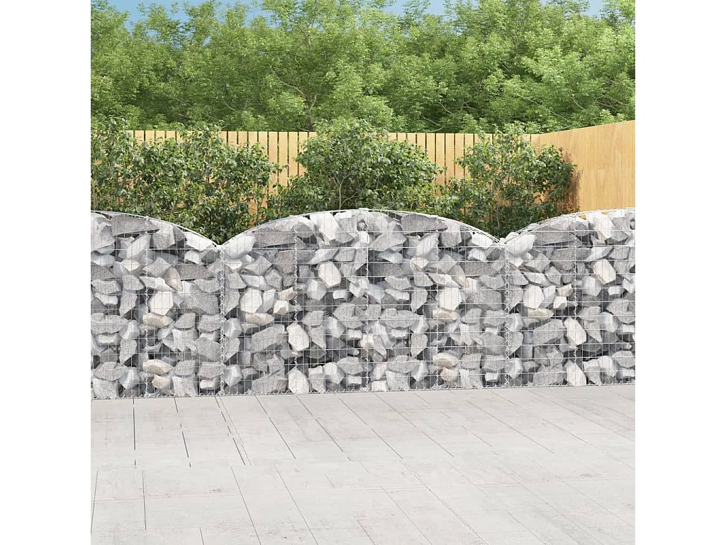 Panier de gabions arqué 200x30x100/120 cm Fer galvanisé WVGQ1357