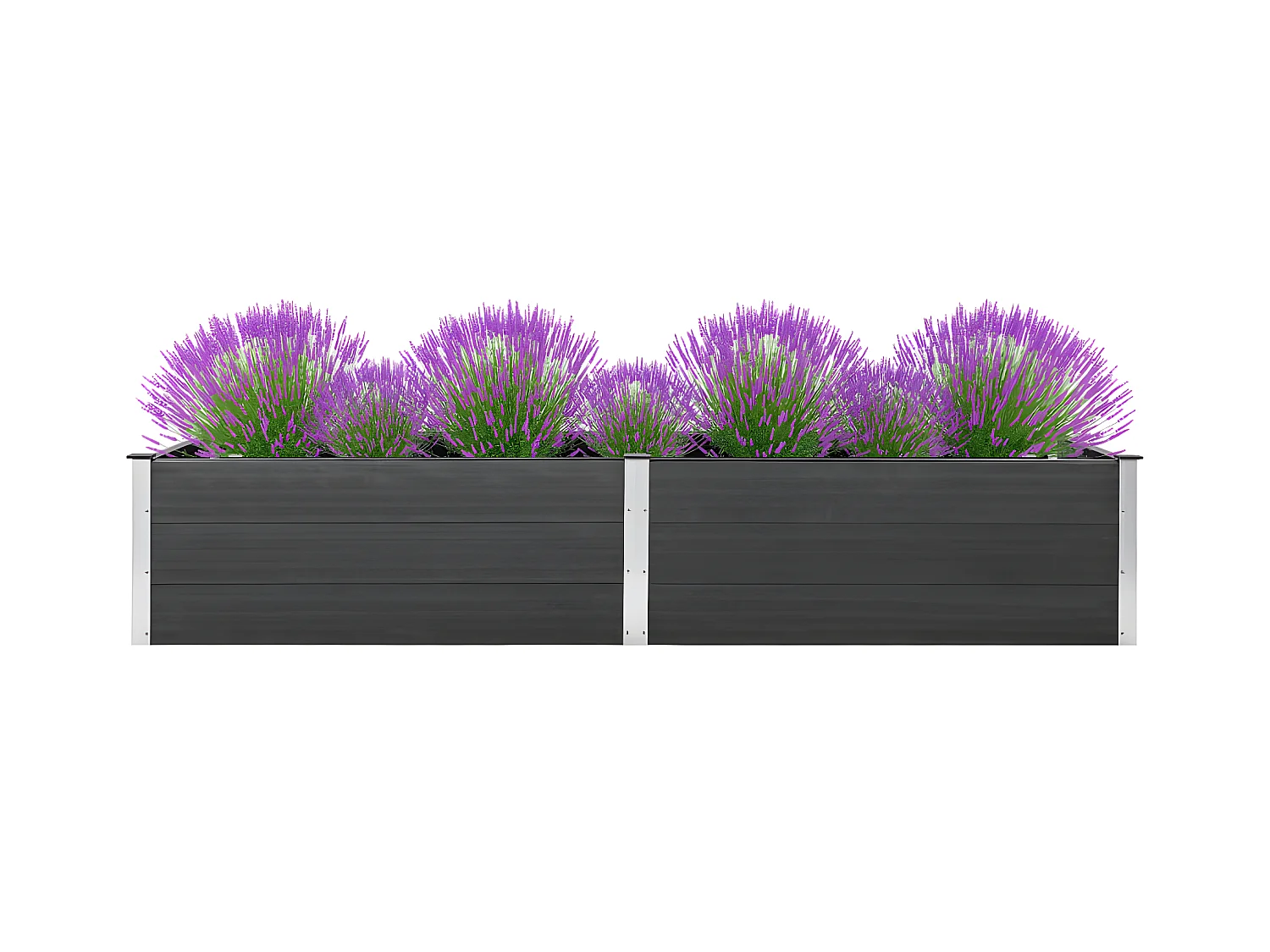 Jardinera de WPC gris 200x100x54 cm ES80973