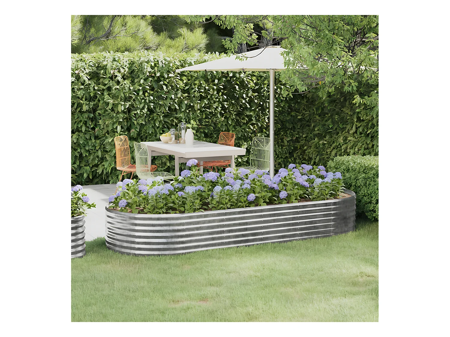 Jardinière Lit surélevé de jardin Acier enduit de poudre Argenté WVGQ8144