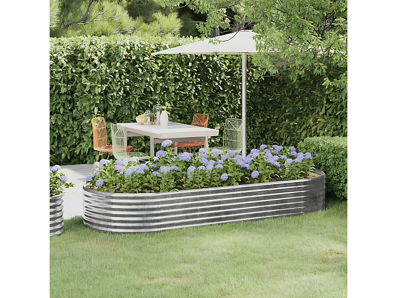 Jardinière Lit surélevé de jardin Acier enduit de poudre Argenté WVGQ8144