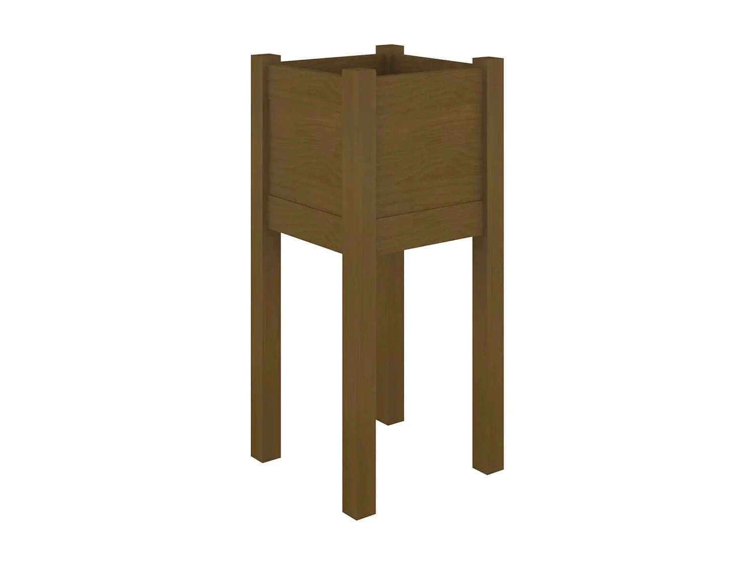 Plantenbakken 2 st 31x31x70 cm massief grenenhout honingbruin NL139888