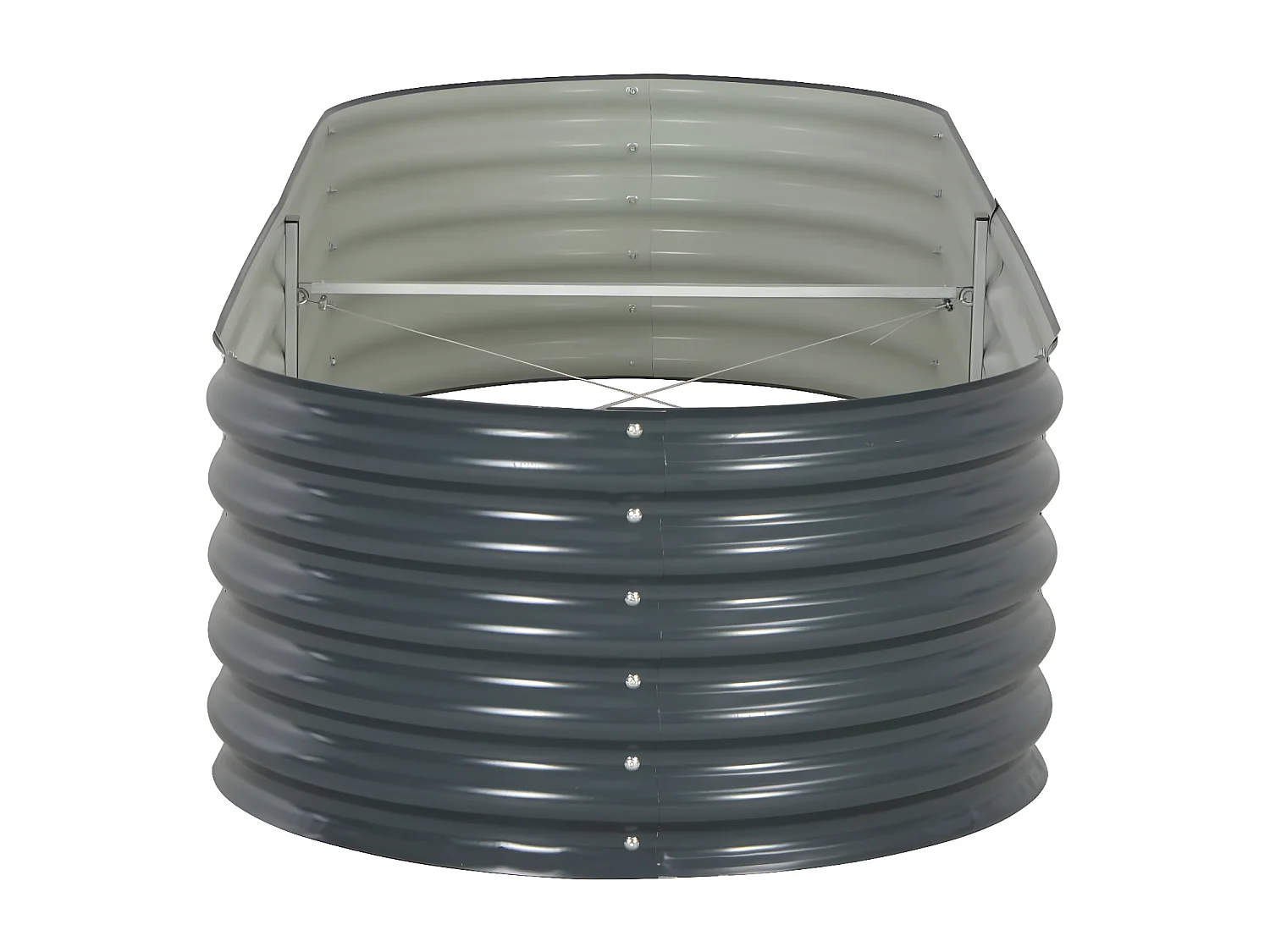 Jardinera de acero galvanizado gris 240x80x44 cm ES58175