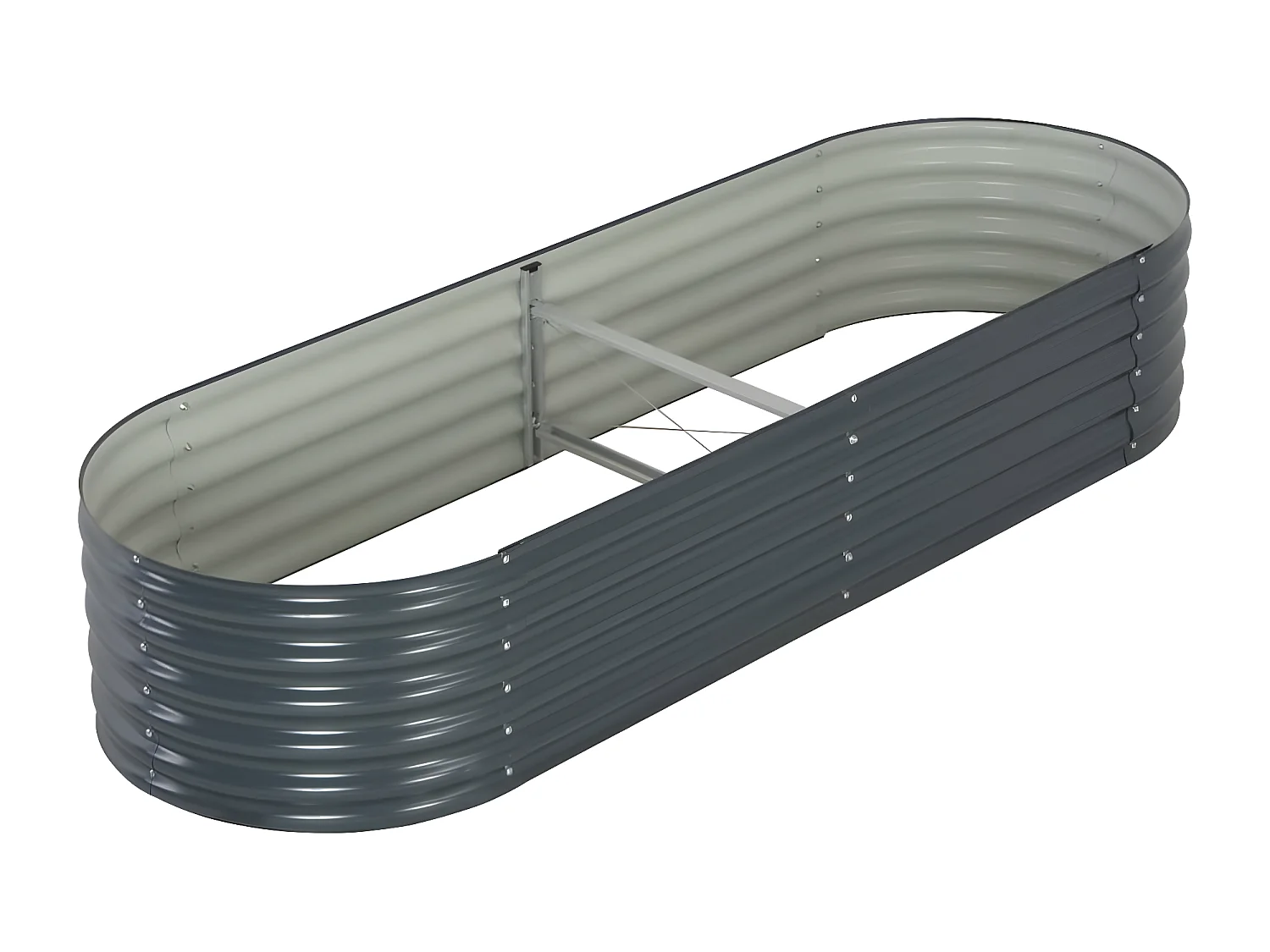 Jardinera de acero galvanizado gris 240x80x44 cm ES58175