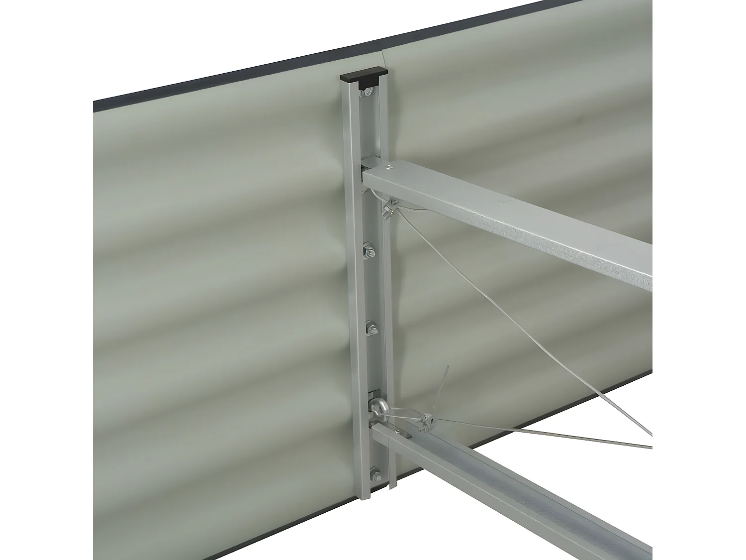 Jardinera de acero galvanizado gris 240x80x44 cm ES58175