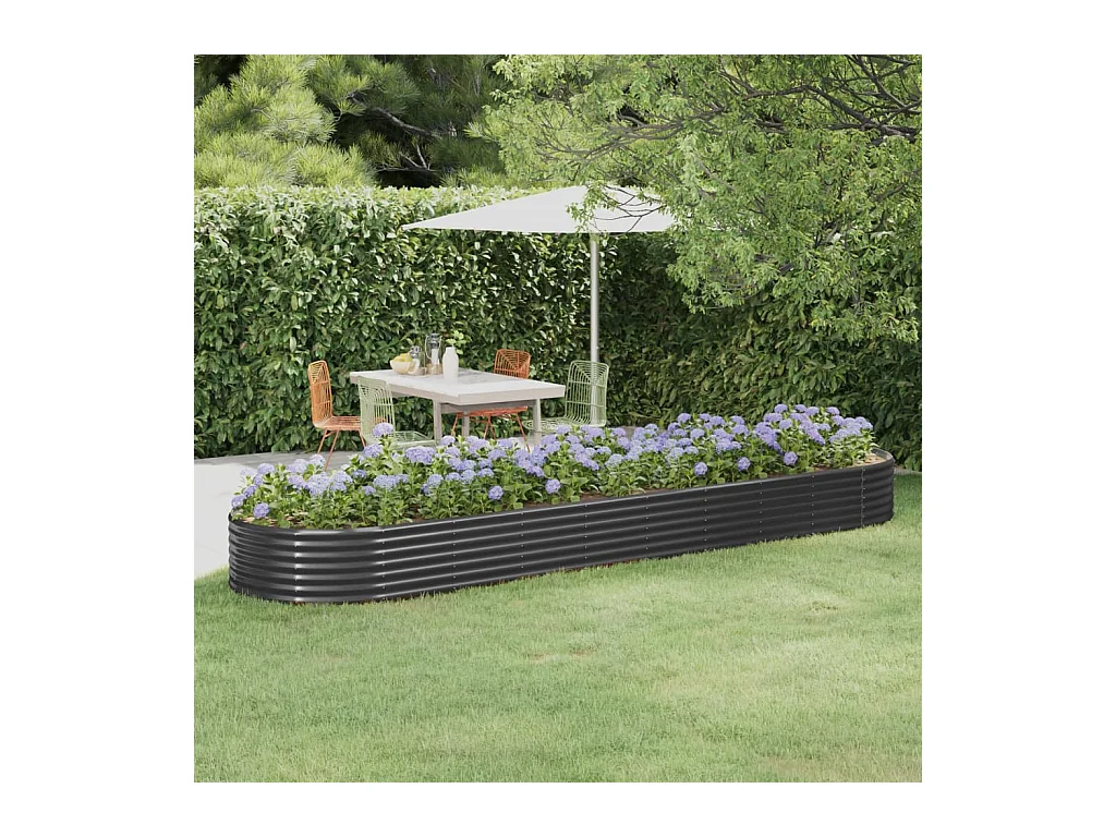 Jardinière Lit surélevé de jardin Acier enduit de poudre Anthracite WVGQ6216