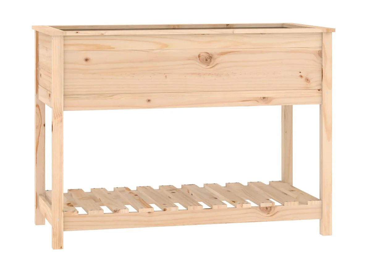 Jardinière avec étagère 111,5x54x81 cm Bois massif de pin BE3758