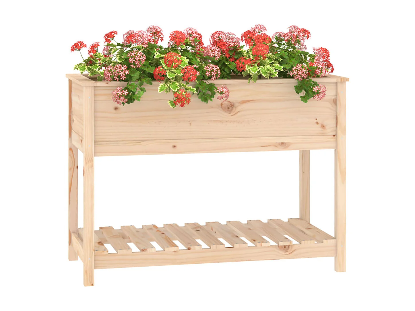 Jardinière avec étagère 111,5x54x81 cm Bois massif de pin BE3758