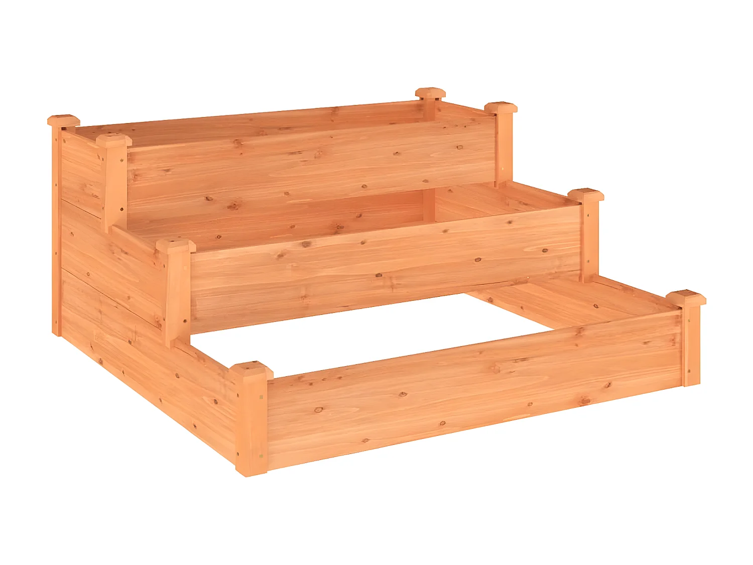 Jardinera arriate madera maciza de abeto marrón 120x120x56 cm ES65509