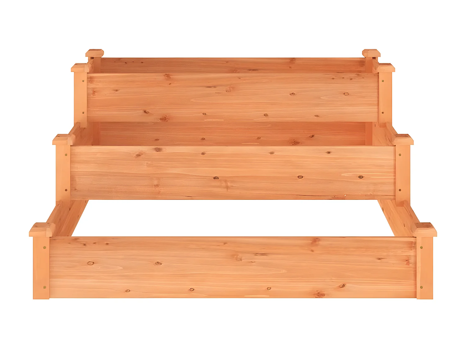 Jardinera arriate madera maciza de abeto marrón 120x120x56 cm ES65509