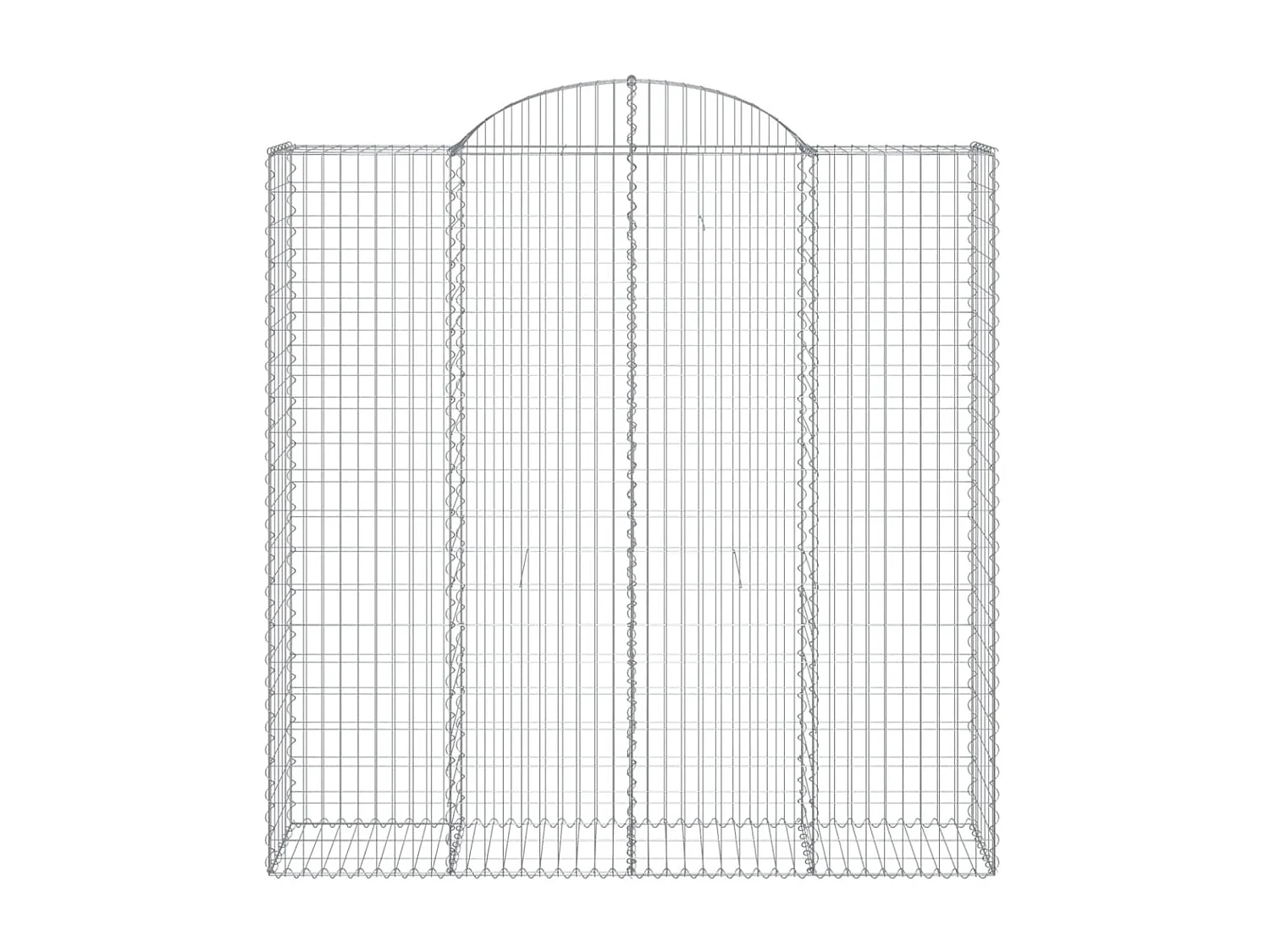 Paniers à gabions arqués 2 pcs 200x50x200/220 cm Fer galvanisé WVGQ2528