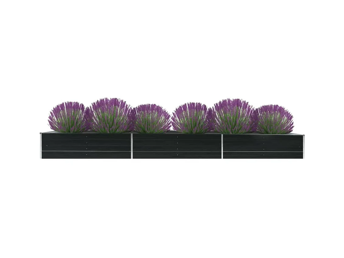 Jardinera de jardín de acero galvanizado antracita 480x80x45 cm ES66580
