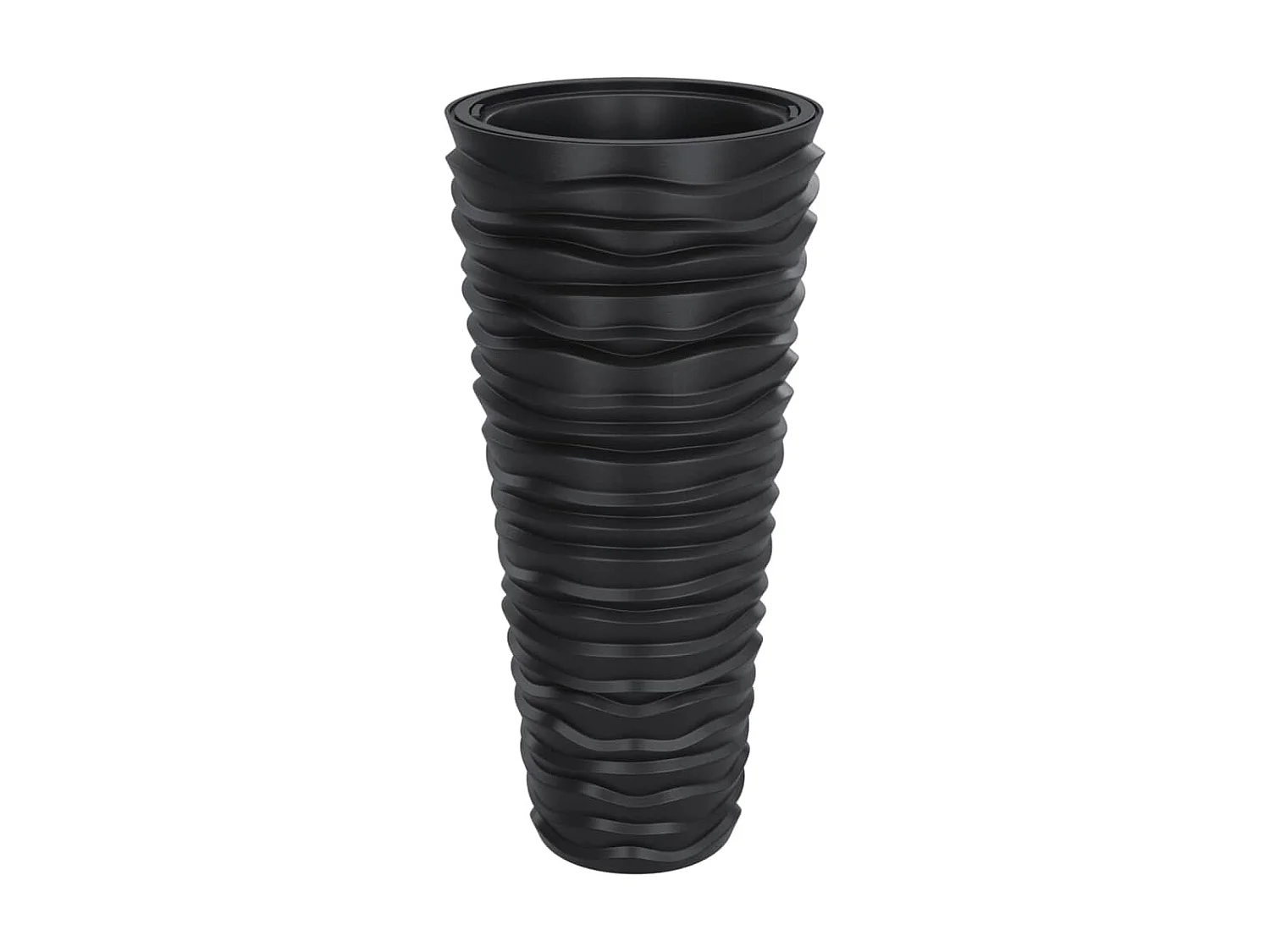 Jardinière et intérieur amovible anthracite aspect rainuré BE9740