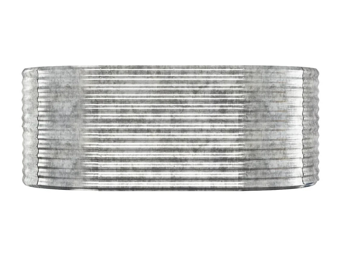 Canteiro elevado jardim 175x100x68 aço revestido a pó prateado PT190672