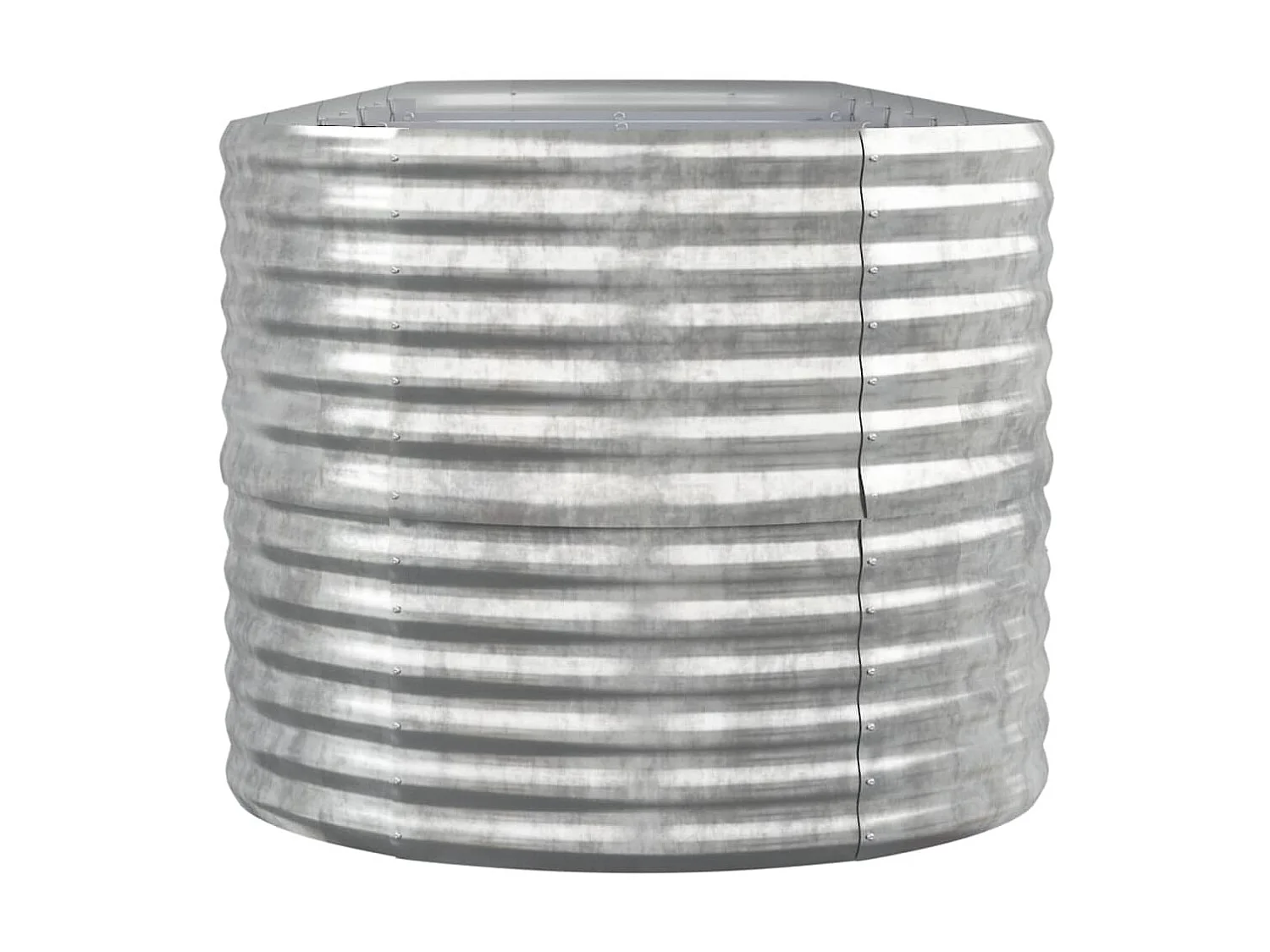 Canteiro elevado jardim 368x80x68cm aço revestido a pó prateado PT257281