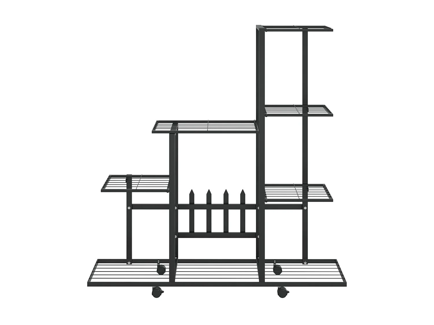 Jardinière Support pour plantes sur roues 94,5x25x92,5 cm Noir Métal BE6675