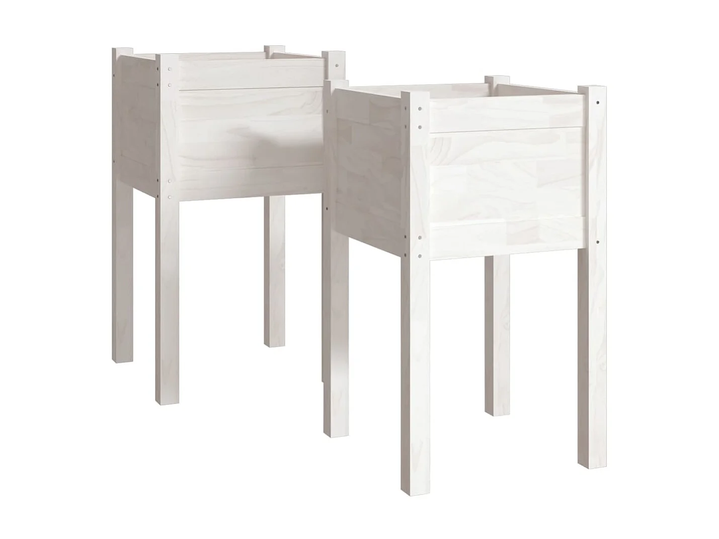 Jardinières d'extérieur 2 pcs Blanc 40x40x70 cm Bois de pin BE4167