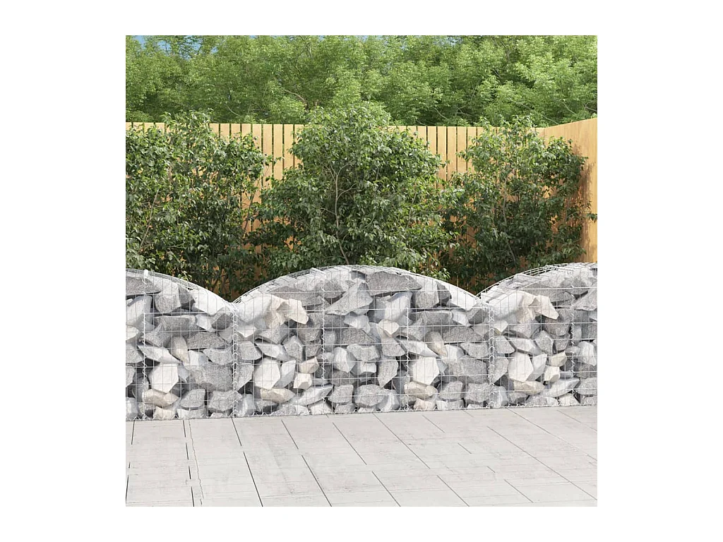 Panier de gabions arqué 150x50x60/80 cm Fer galvanisé WVGQ4212
