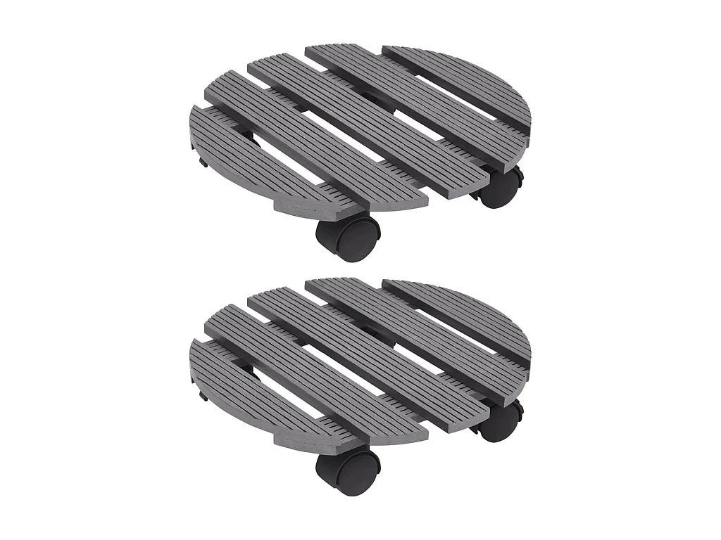 Chariots à plantes 2 pcs Gris Ø30x7,5 cm WPC BE3145