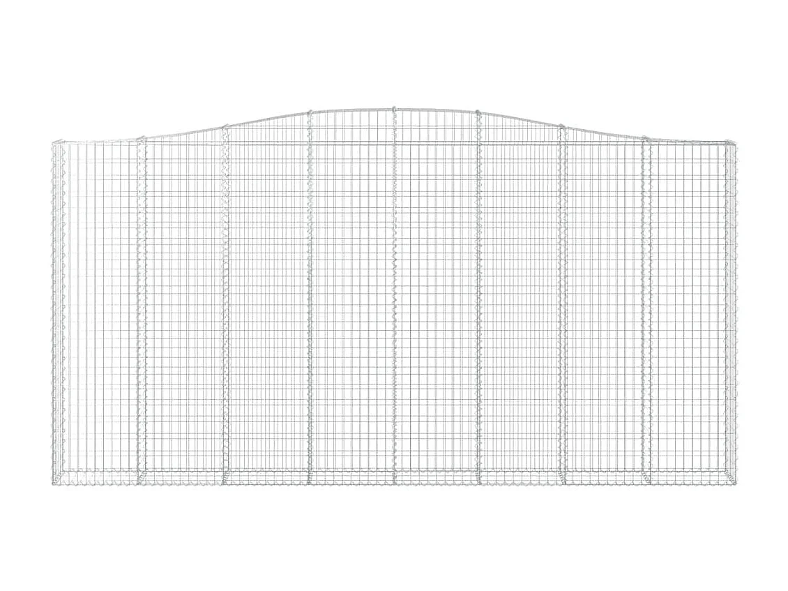 Panier de gabions arqué 400x30x200/220 cm Fer galvanisé WVGQ2171
