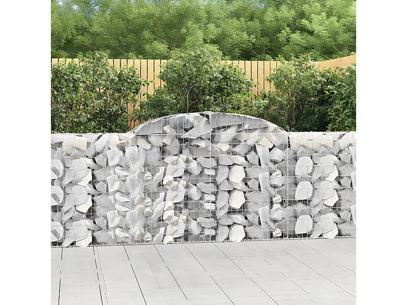 Panier de gabions arqué 300x30x100/120 cm Fer galvanisé WVGQ5860