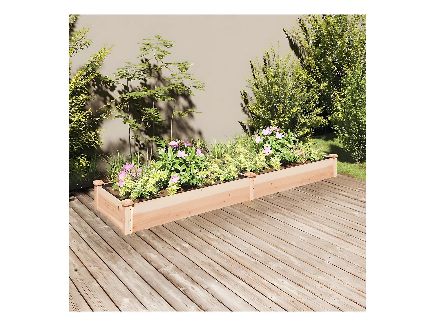 Jardinera arriate con forro madera maciza abeto 240x60x25 cm ES20108