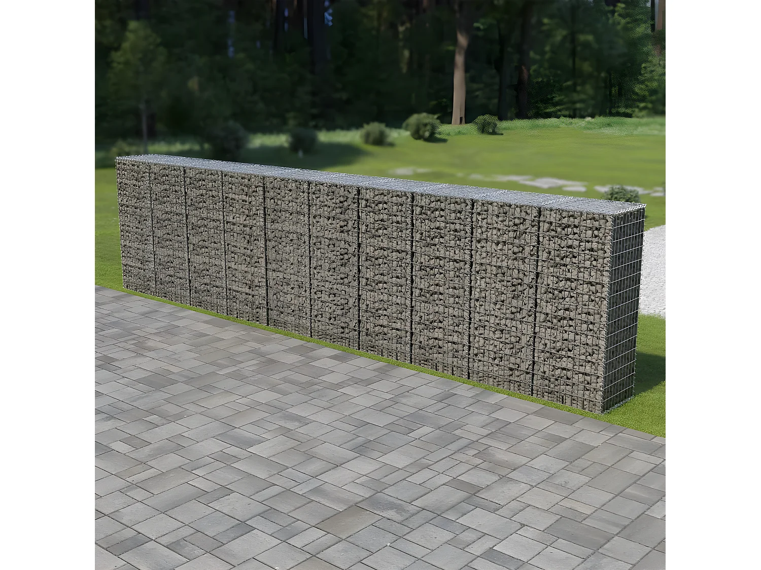Schanskorfmuur met deksels 600x50x150 cm gegalvaniseerd staal