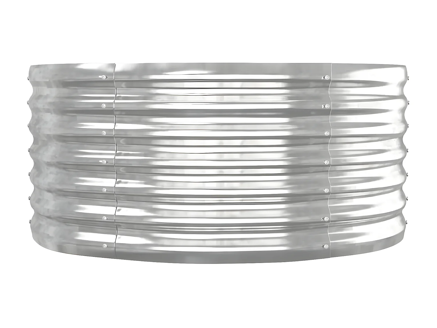 Jardinera arriate acero recubrimiento polvo plata 152x80x36 cm ES78168