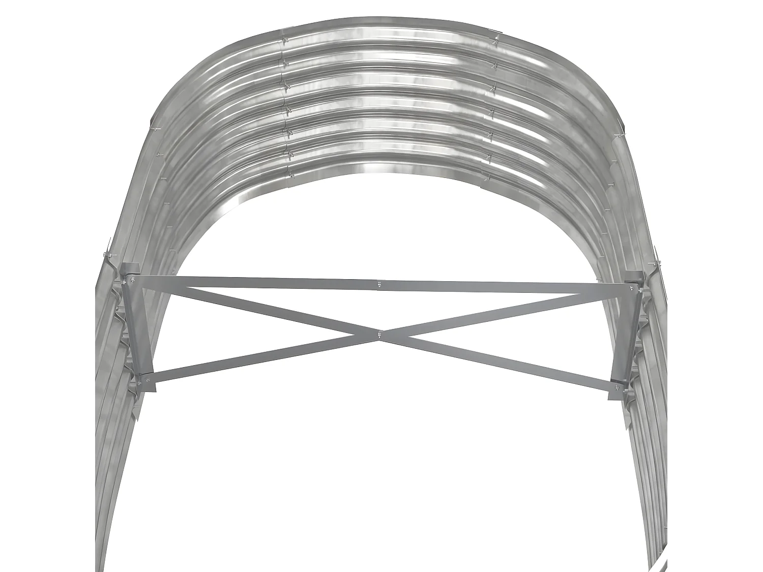 Jardinera arriate acero recubrimiento polvo plata 152x80x36 cm ES78168