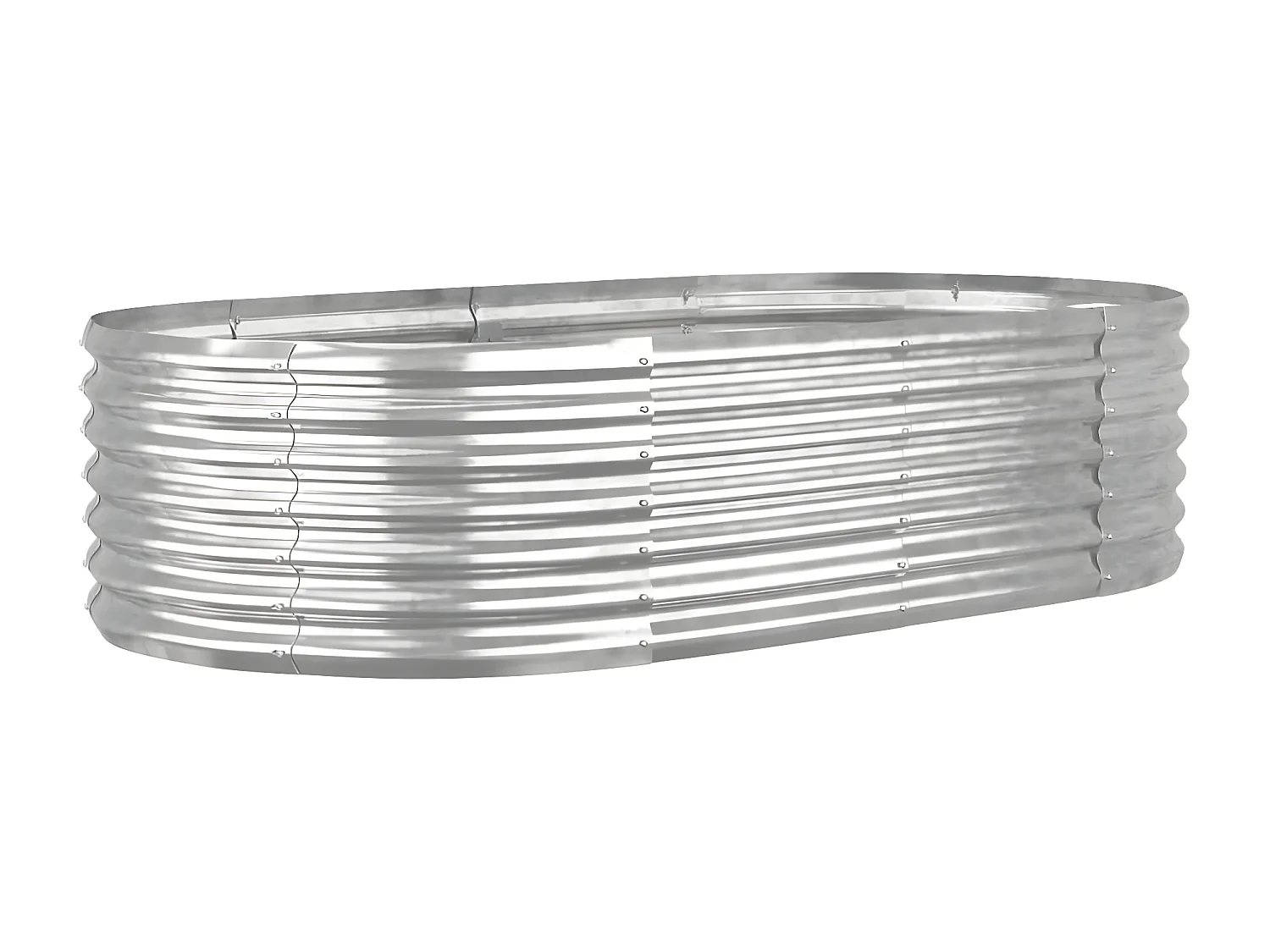 Jardinera arriate acero recubrimiento polvo plata 152x80x36 cm ES78168