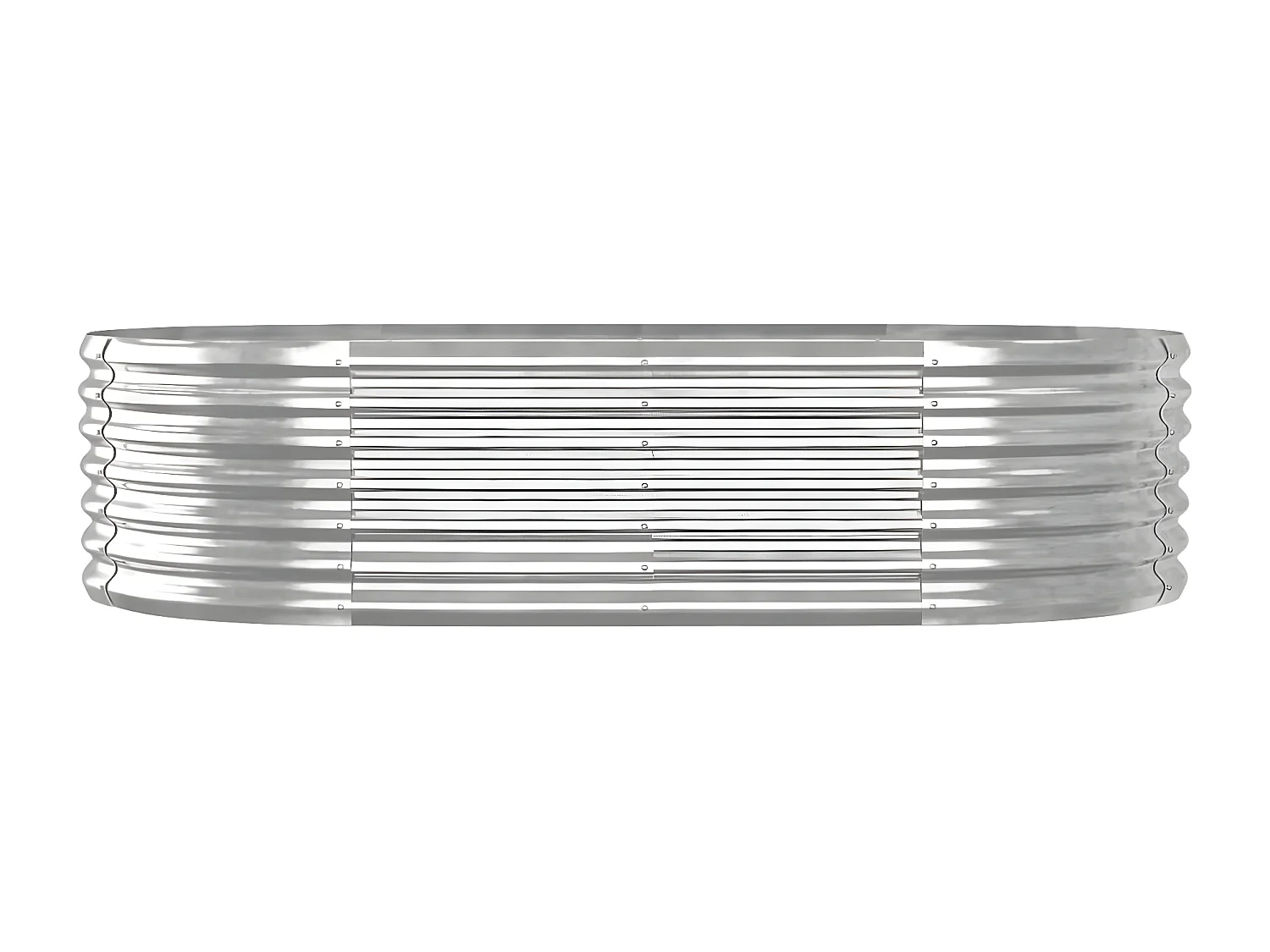 Jardinera arriate acero recubrimiento polvo plata 152x80x36 cm ES78168