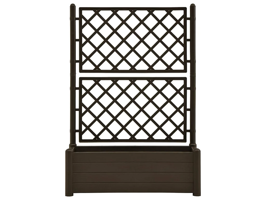 Jardinière avec treillis 100x43x142 cm PP Moka BE4663