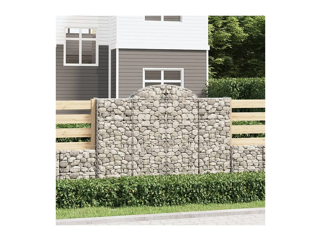 Panier de gabions arqué 200x30x140/160 cm Fer galvanisé WVGQ7391