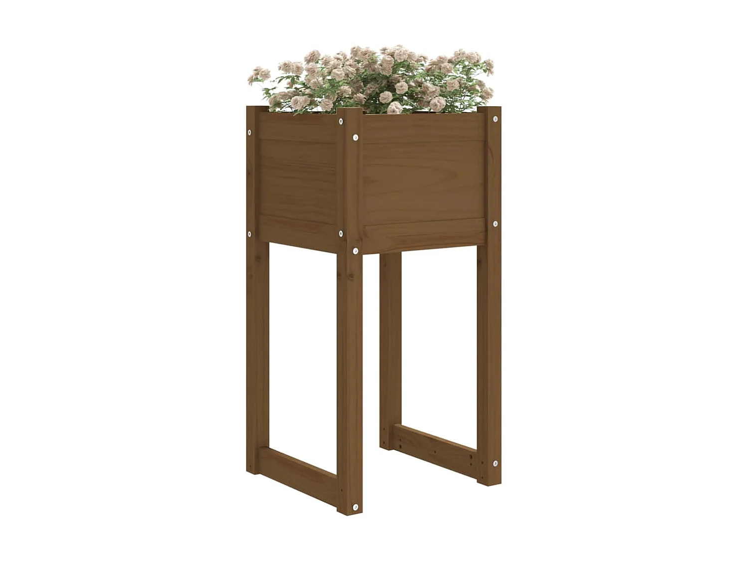 Plantenbakken 2 st 40x40x81 cm massief grenenhout honingbruin NL842865