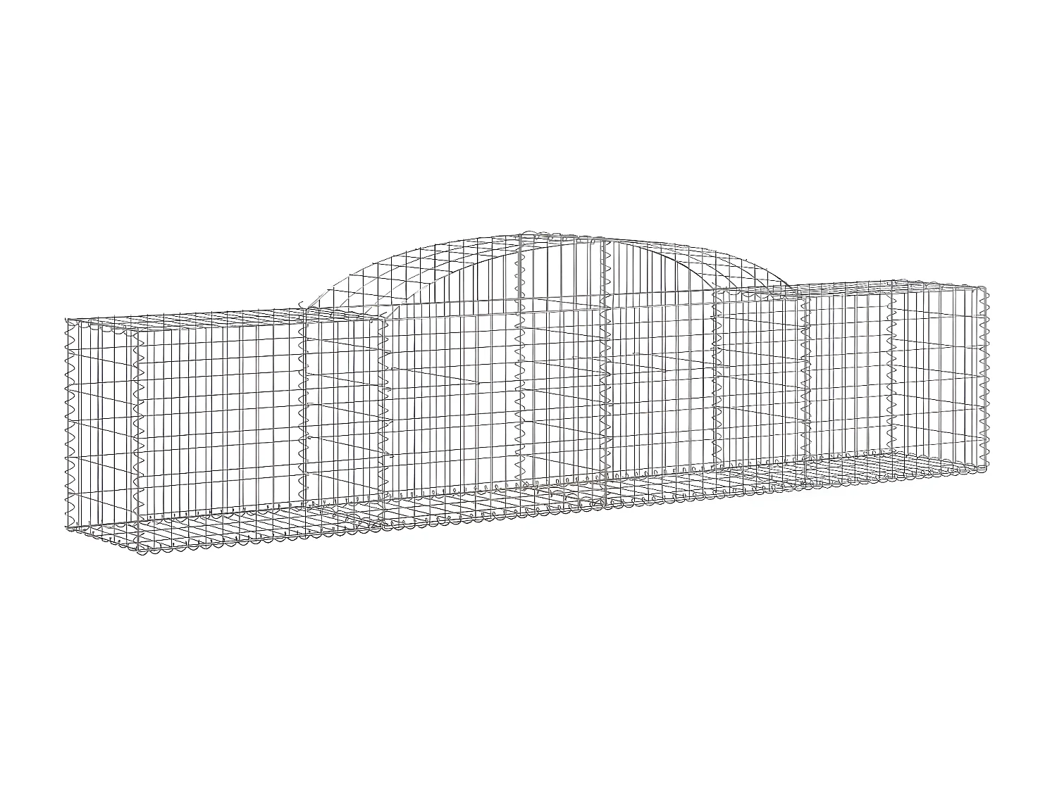 Paniers à gabions arqués 3 pcs 300x50x60/80 cm fer galvanisé WVGQ2321