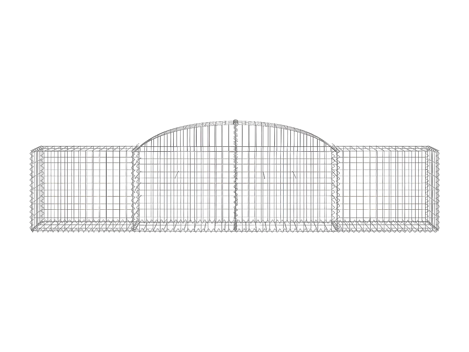 Paniers à gabions arqués 3 pcs 300x50x60/80 cm fer galvanisé WVGQ2321