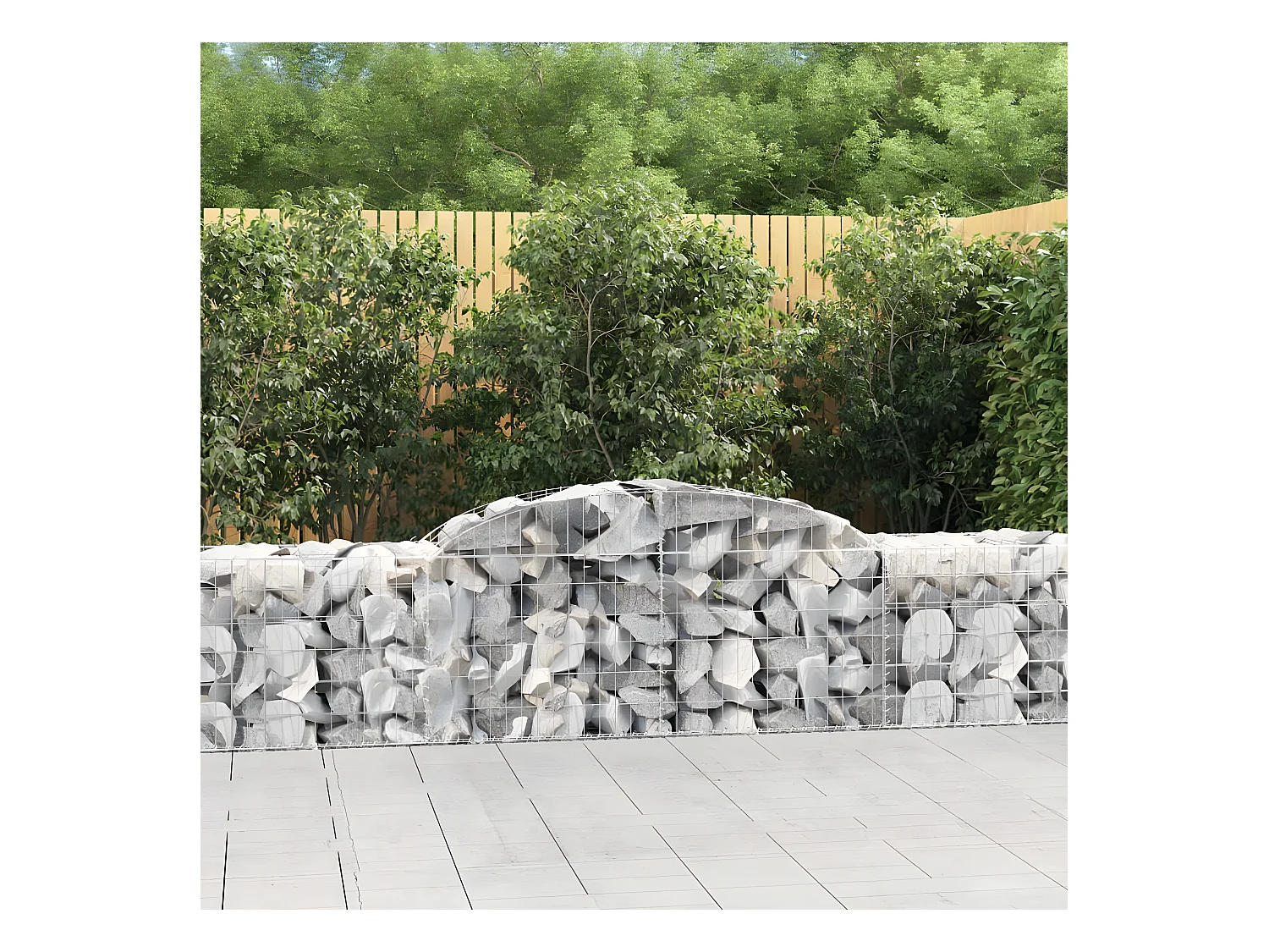 Paniers à gabions arqués 3 pcs 300x50x60/80 cm fer galvanisé WVGQ2321