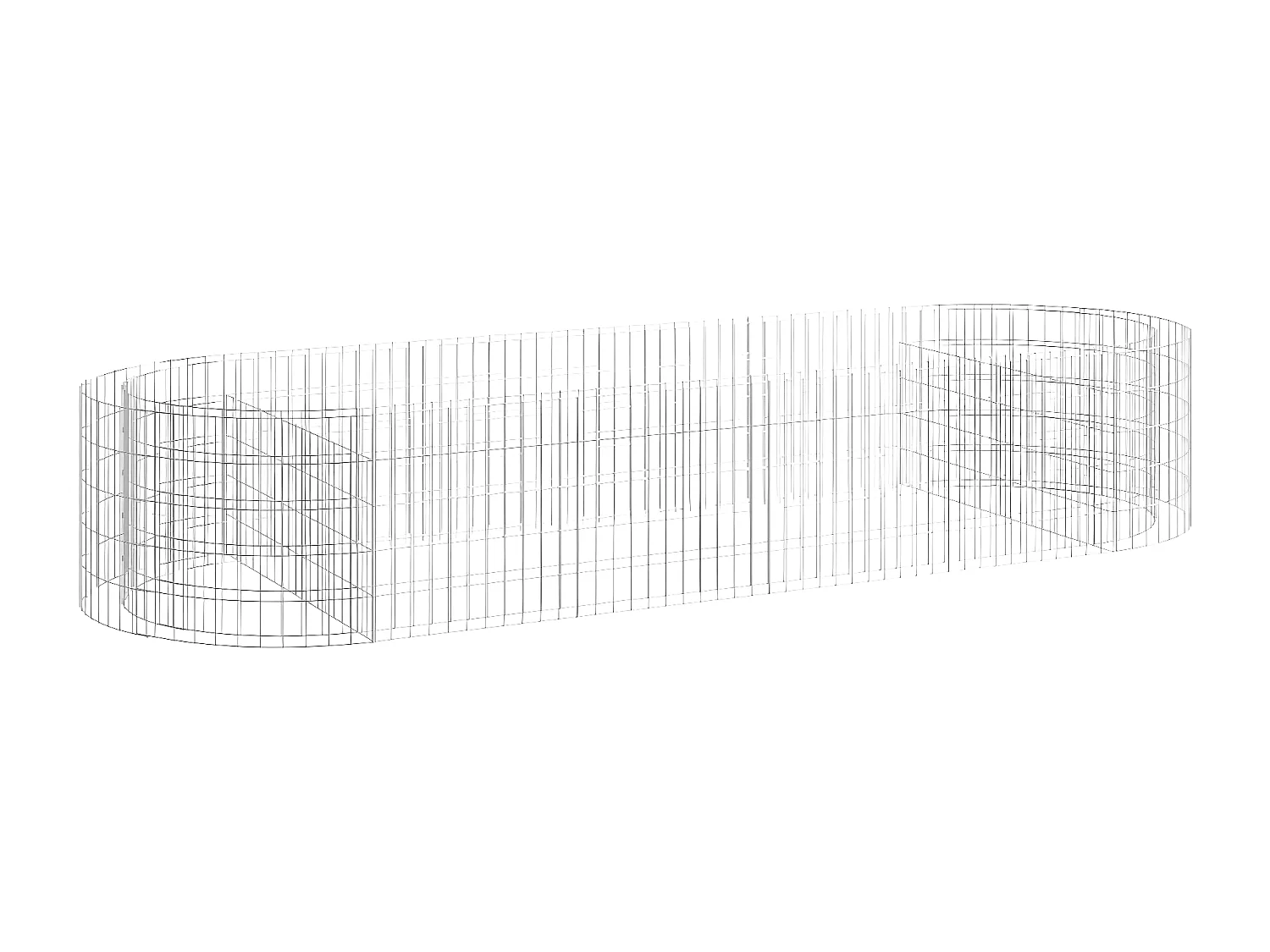 Gabion plantenbak verhoogd 300x100x50 cm gegalvaniseerd ijzer