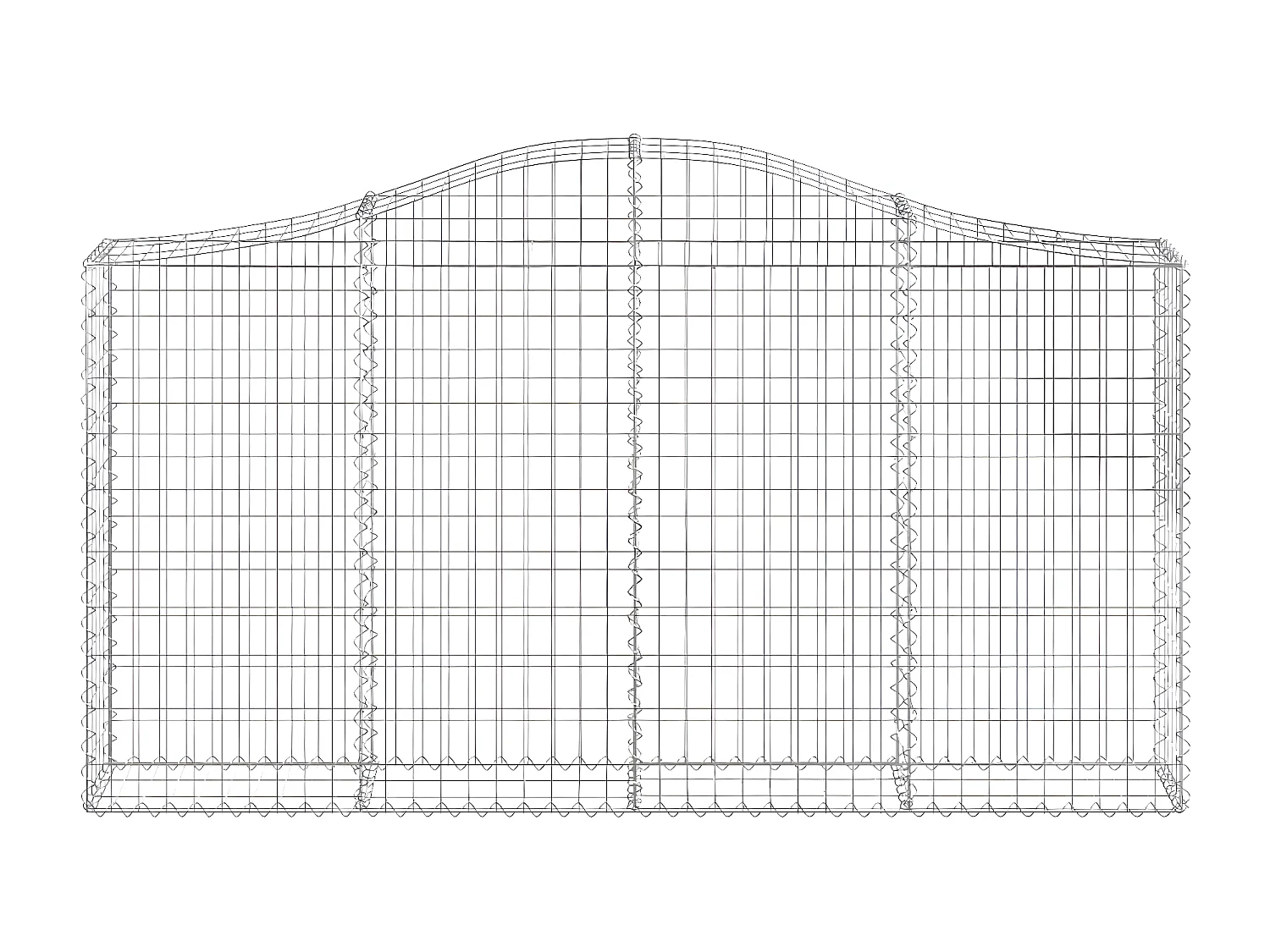Cestas de gaviones 2 uds forma de arco hierro 200x30x100/120 cm ES69805