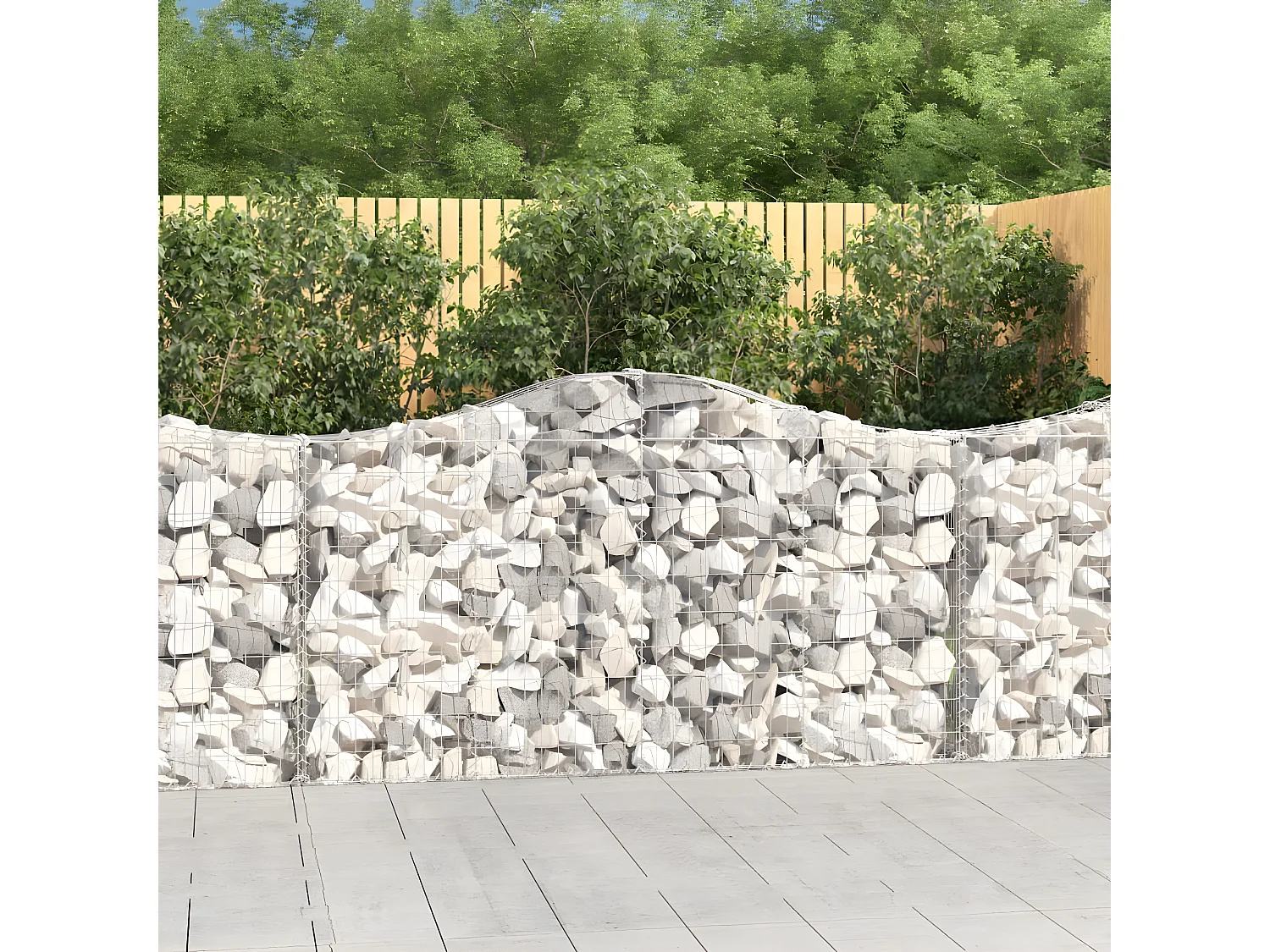 Paniers à gabions arqués 2 pcs 200x30x100/120 cm Fer galvanisé WVGQ9090