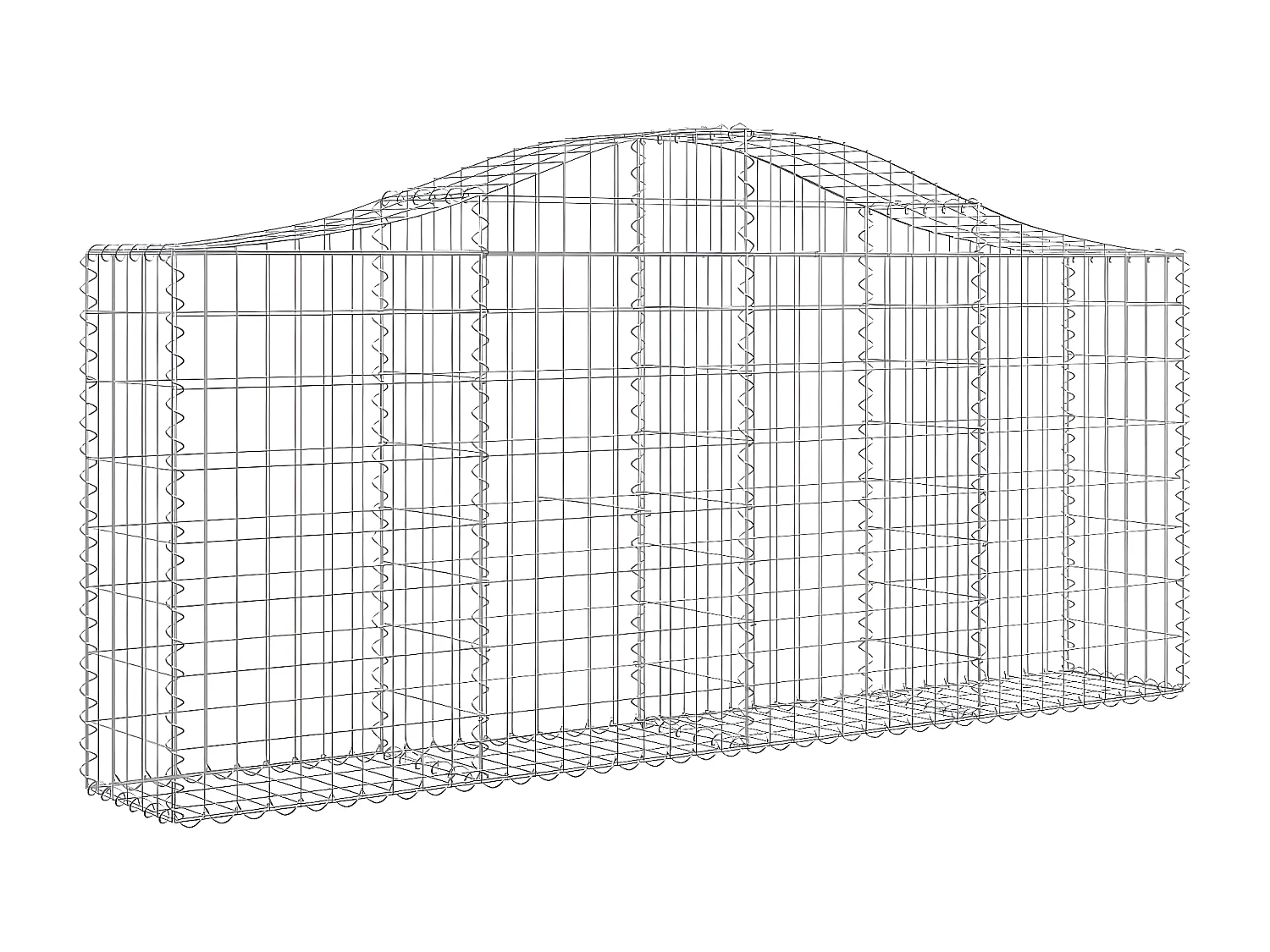 Cestos gabião arqueados 5 pcs 200x30x80/100cm ferro galvanizado PT989862