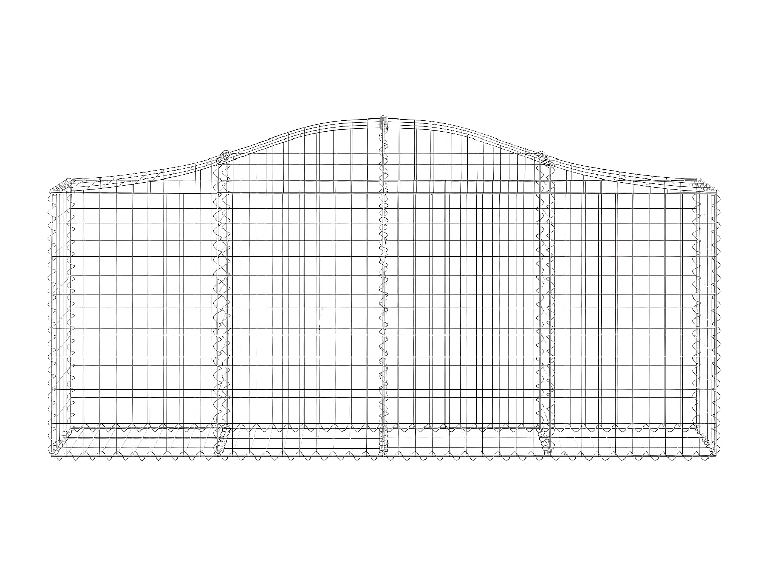 Cestos gabião arqueados 5 pcs 200x30x80/100cm ferro galvanizado PT989862