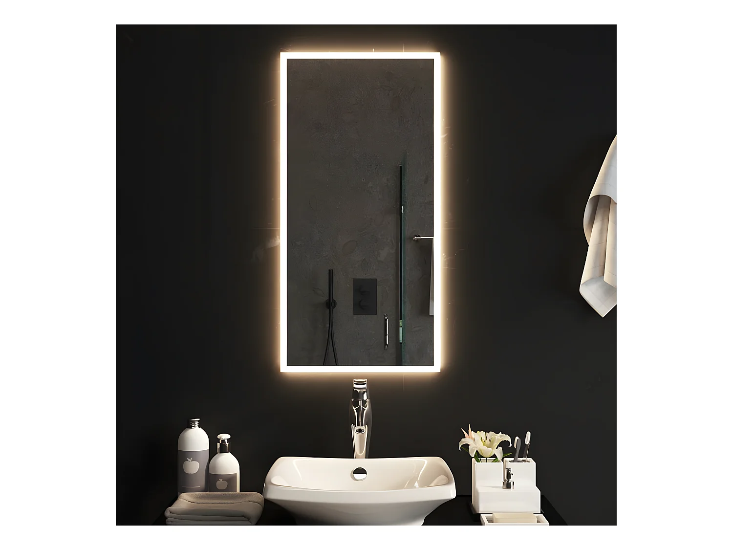 Miroir de salle de bain à LED 40x80 cm PQG2924