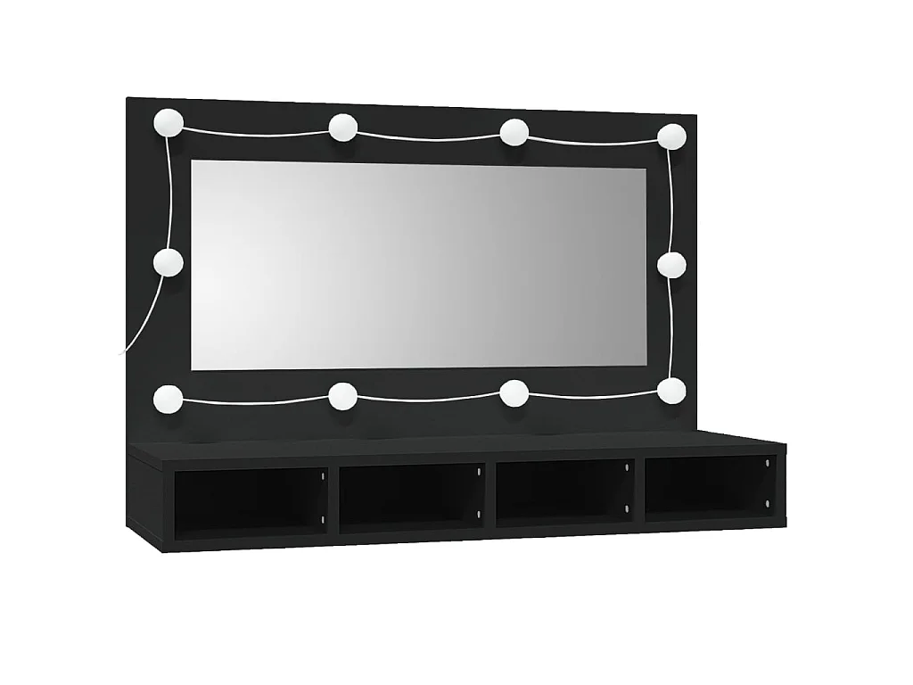 Miroir avec LED noir 90x31,5x62 cm WVGQ6323