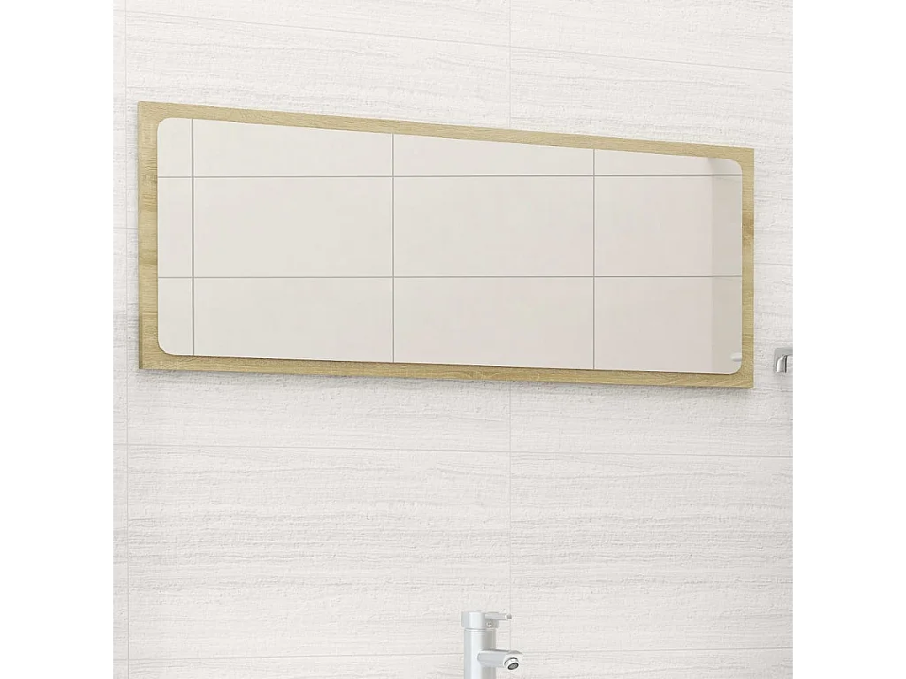 Espelho de casa de banho 90x1,5x37 cm contraplacado carvalho PT973087