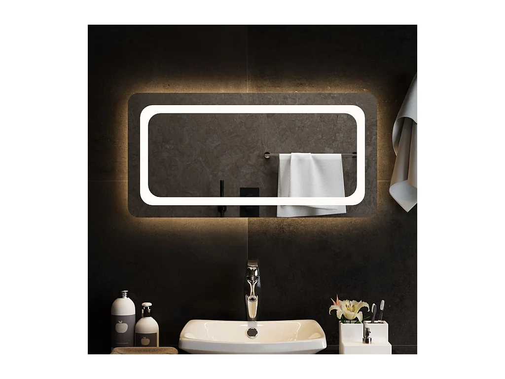 Miroir de salle de bain à LED 80x40 cm WVGQ1348