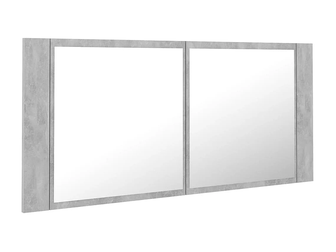Miroir de salle de bain à miroir LED Gris béton Acrylique WVGQ3786